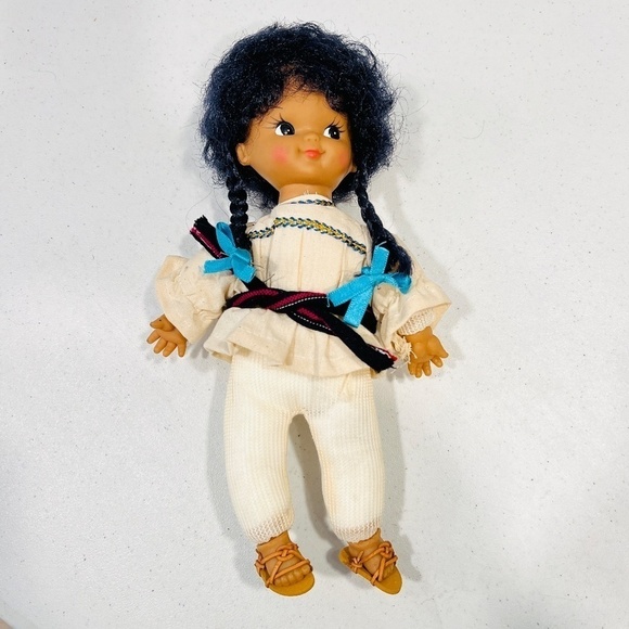 Vintage Mexican Latino Gum Drop Dolls Set Of 2 Boy And Girl - Picture 6 of 8